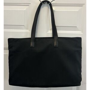 Coach Large Nylon Black Laptop Bag Double Leather Handles F1K-5117 Padded